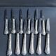 12 dessert knives (fruit) – Silver handle – Rocaille style