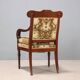 Antique Louis-Philippe armchair in mahogany, Italy, 19th century.