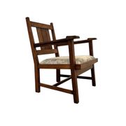 Fauteuil en chêne de l'École de La Haye, Art Déco néerlandais vers 1920 (2 sur 2)