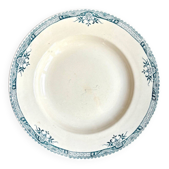 Plat rond creux Longchamp en terre de fer, service "Lily"