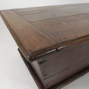Ancien coffre en chêne, auge, coffre à couvertures XIXe siècle