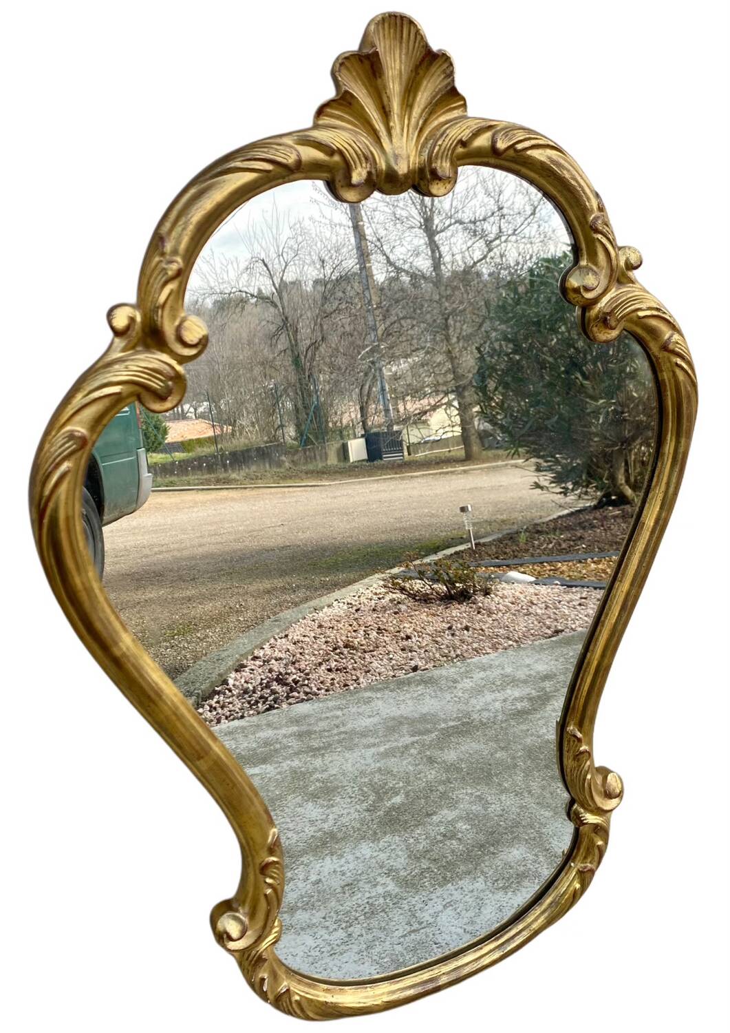 Vintage Louis XV style gilded wood mirror Baroque mirror