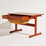 Table à coudre en teck par Kai Kristiansen pour vildbjerg møbelfabrik mk9364