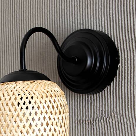 Bohemian Bamboo Sconce Lamp 16x19Cm