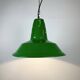 Industrial Italian Green Factory Hanging Lamp, 1970s