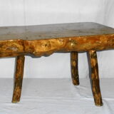 Brutalist table in solid chêne of the 70s