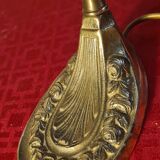 brass and bronze desk lamp superb tulip glass 1920 elec ok 35x25