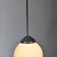 Suspension boule XL Art déco en opaline blanche vers 1920