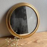 Vintage gold round mirror