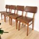 Chaises de salle à manger vintage STOL Kamnik (lot de 4) : assise en cuir style milieu de siècle