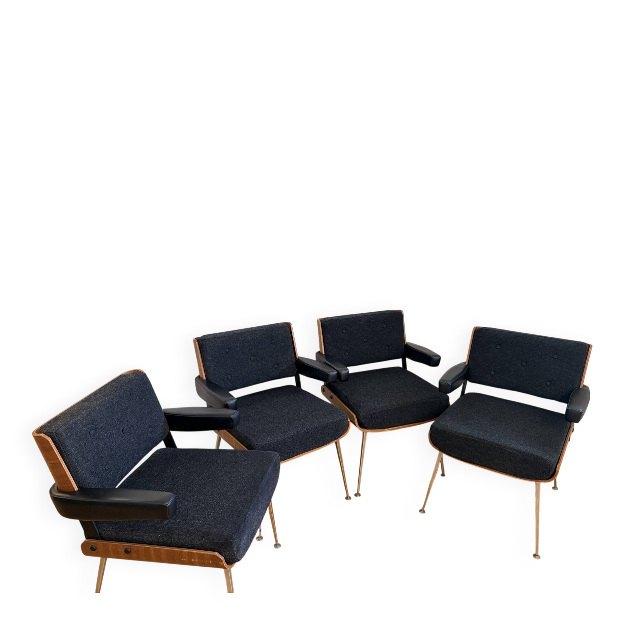 4 armchairs by Alain Richard from the 1970s.