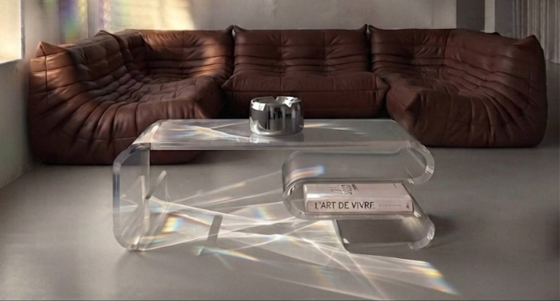 Vintage plexiglass coffee table