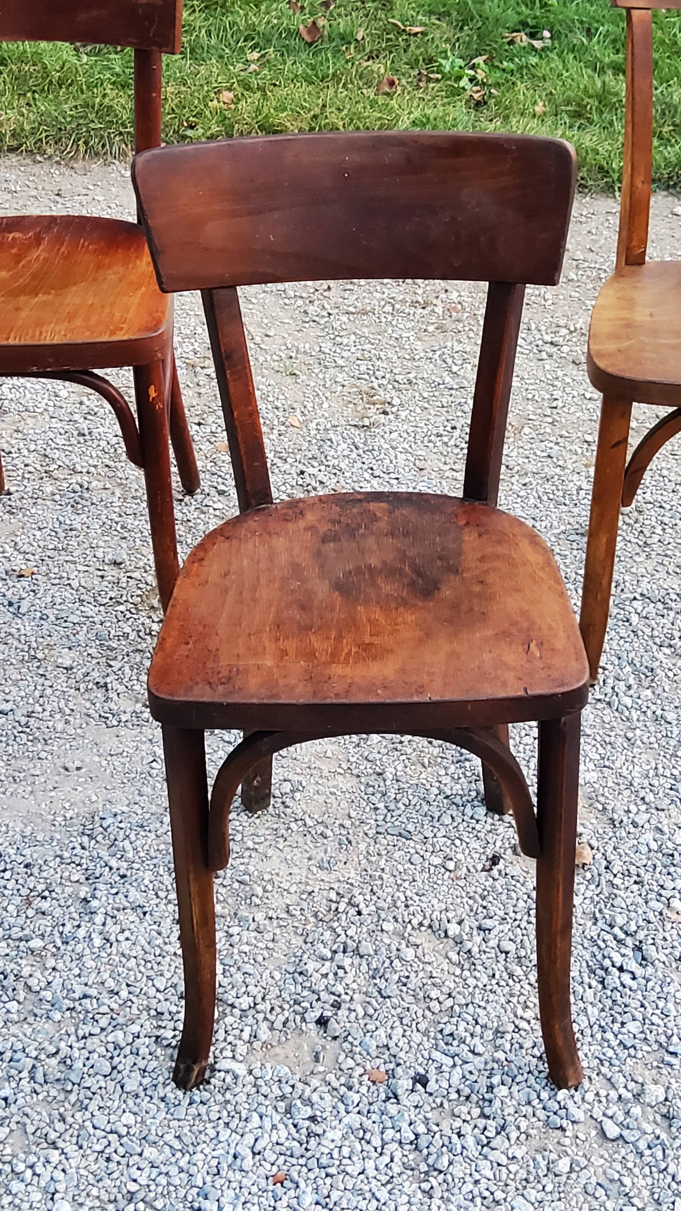 Set of 5 Stella Thonet bistro chairs from the 1950s