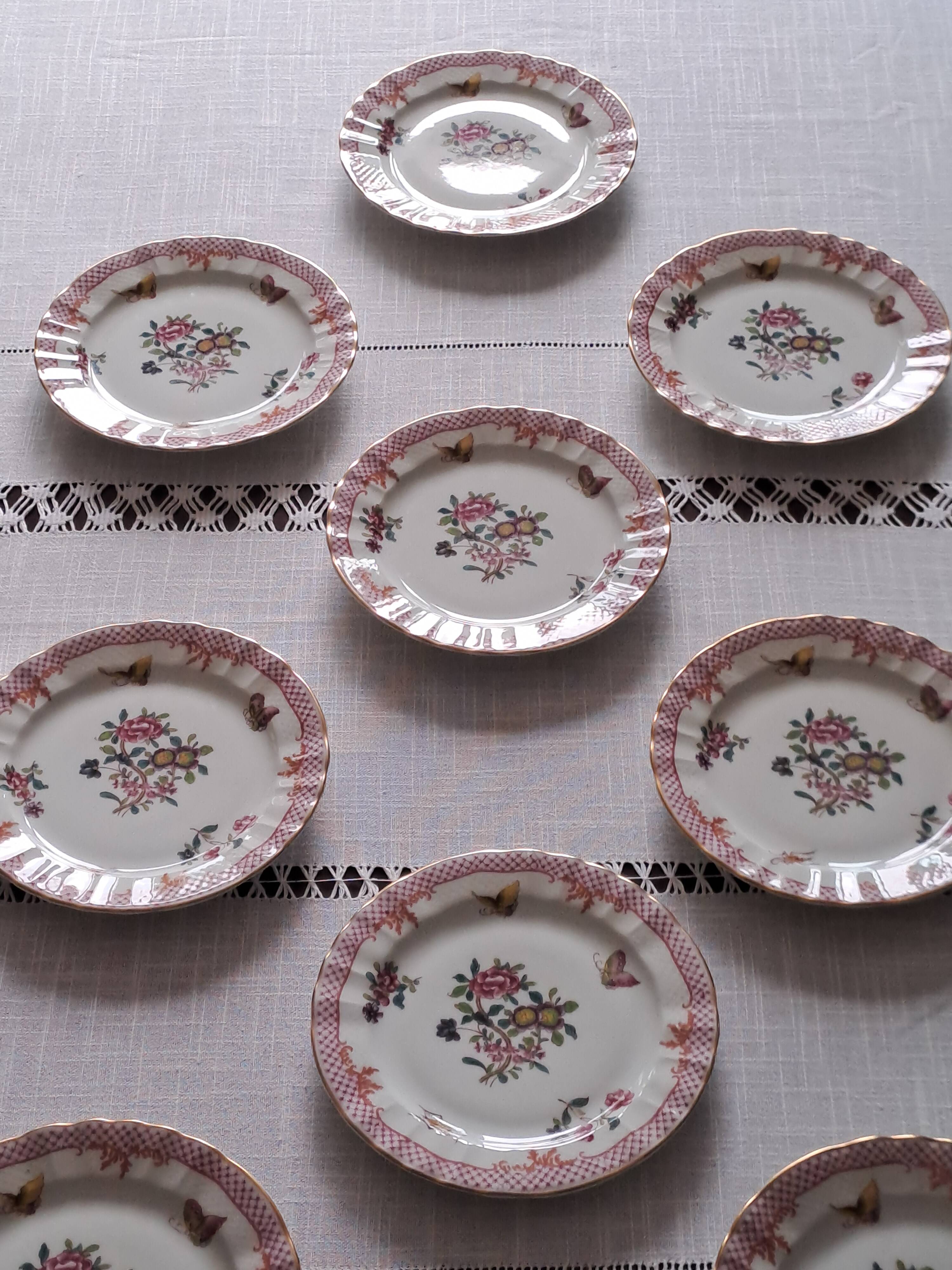 Assiettes à dessert Bernardeaud Limoges _Compagnie des  Indes