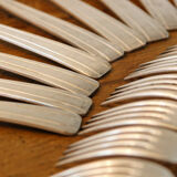 Art Deco cuttlery in silver metal