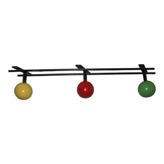 Wall coat rack multicolored wooden balls