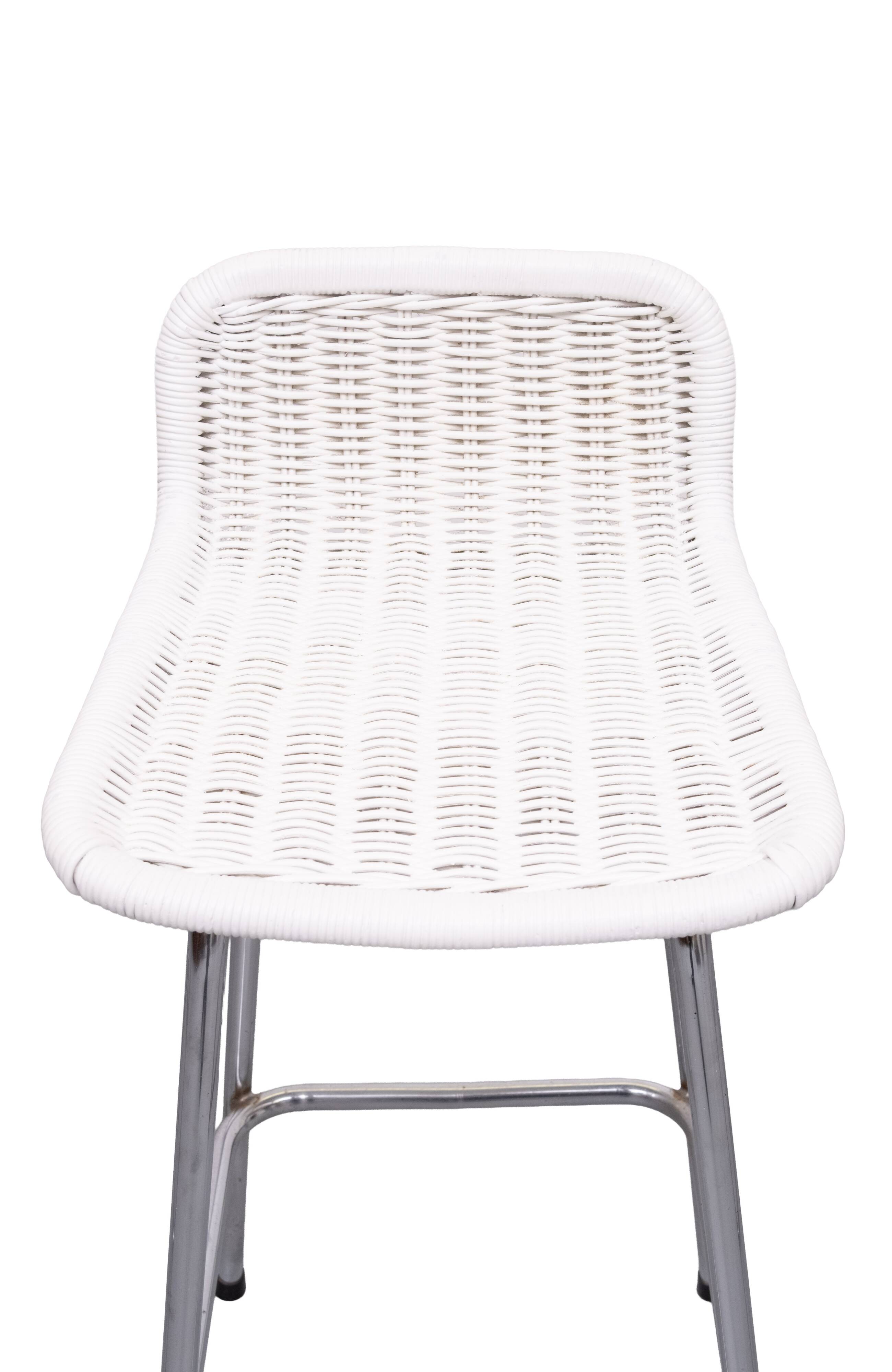 Rohe Noordwolde set of 3 Rattan Bar Stools 1960s Holland