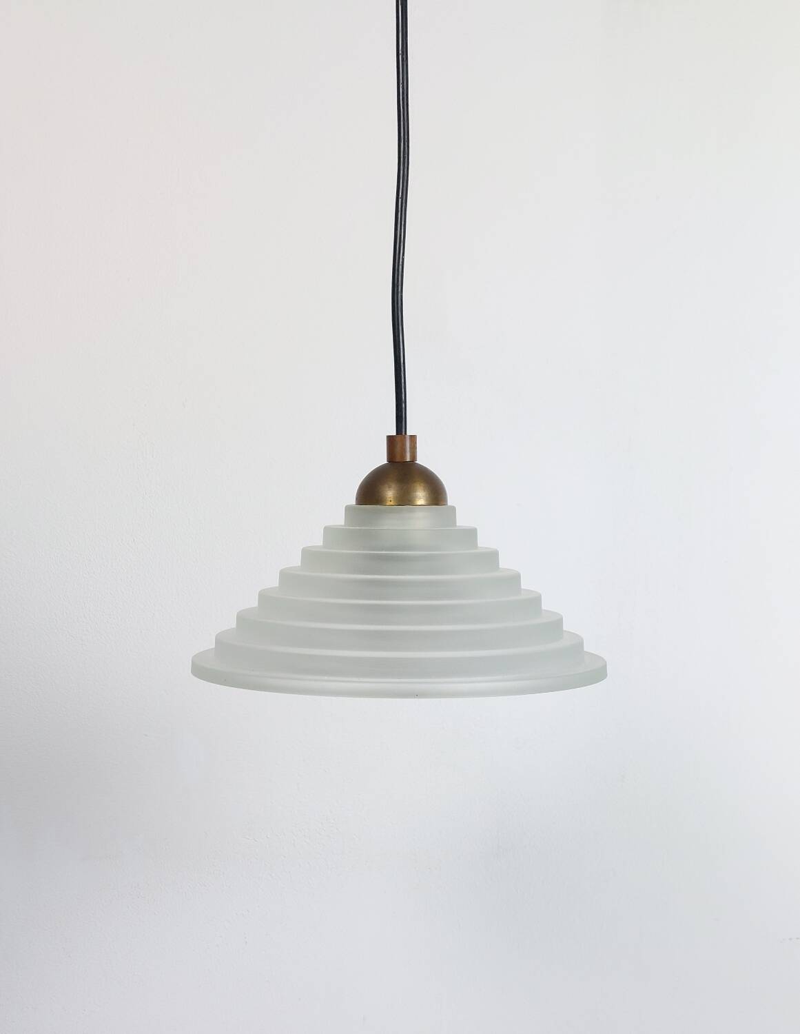 Vintage Art Deco Revival Pendant light glass brass