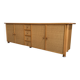 Large blonde Wicker & wood webbing sideboard