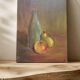 Still life oil on cardboard canvas