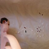 Pink cast iron towel rail Art Deco 30s 40s