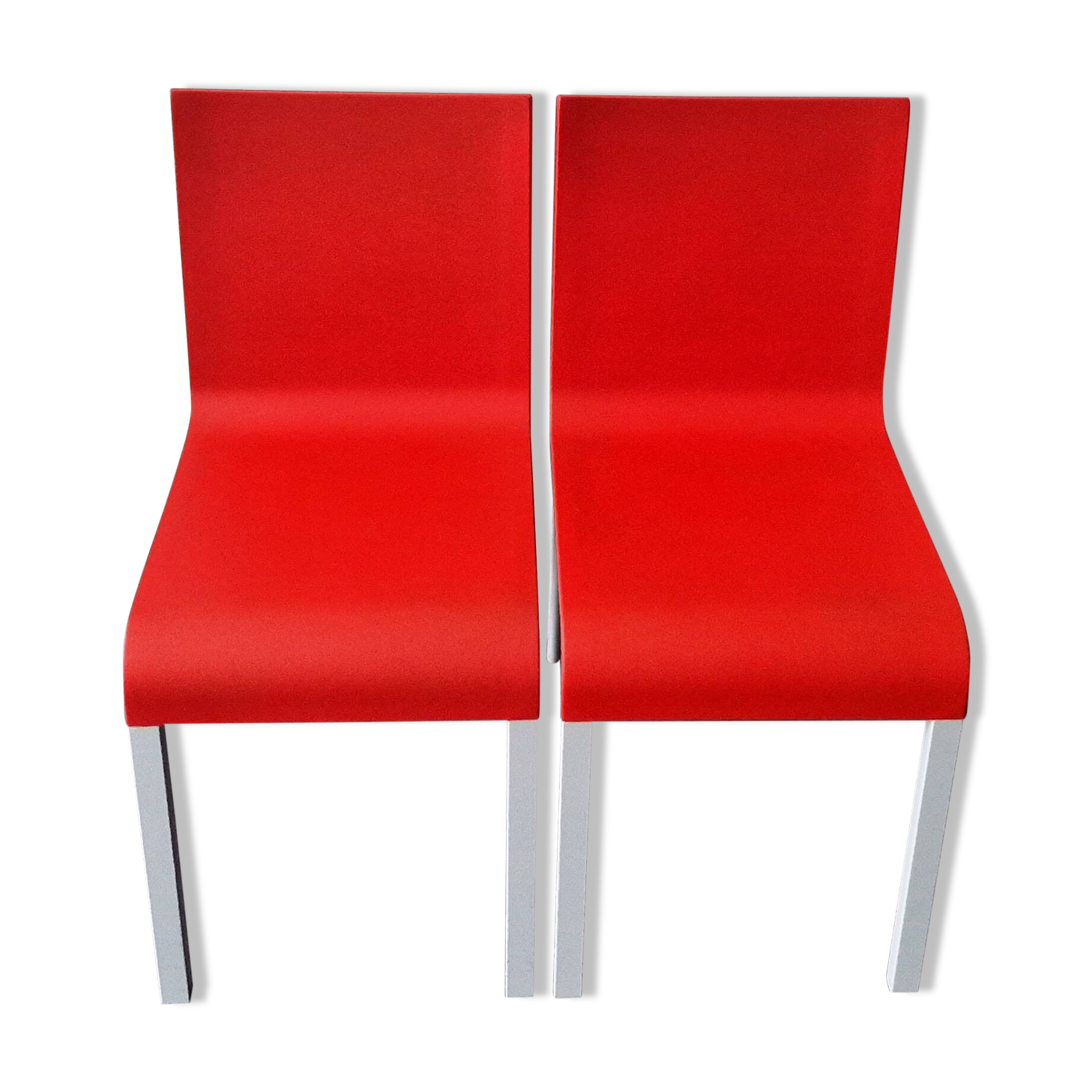 Ensemble de 2 chaises rouges .03 de Maarten van Severen pour Vitra, Suisse 1998