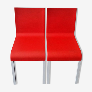 Ensemble de 2 chaises rouges .03 de Maarten van Severen pour Vitra, Suisse 1998