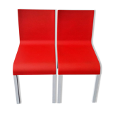 Set of 2 red .03 chairs by Maarten van Severen for Vitra, Switzerland 1998