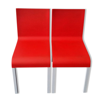 Ensemble de 2 chaises rouges .03 de Maarten van Severen pour Vitra, Suisse 1998