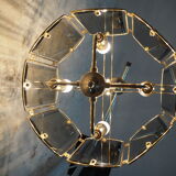 Suspension in smoked glasses – octagonal shape – 4 lights.