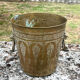 Persian Brass Champagne Bucket, Hand Engraved Ram Head Handles