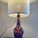 Vintage rattan glass lamp