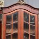 Pair of Louis XV style display cabinets. Hand-painted in gold, carved from solid oak.