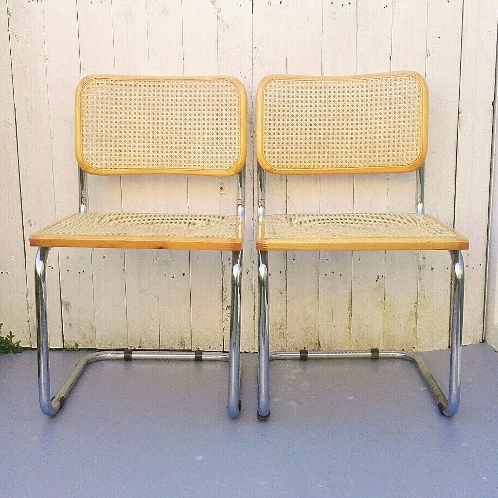 Pair of chairs cesca B32 marcel Breuer canned