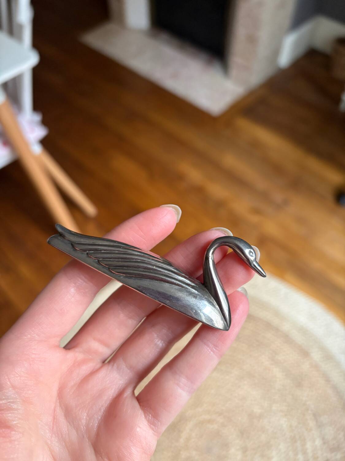 Set of 6 vintage silver-plated metal swan knife rests