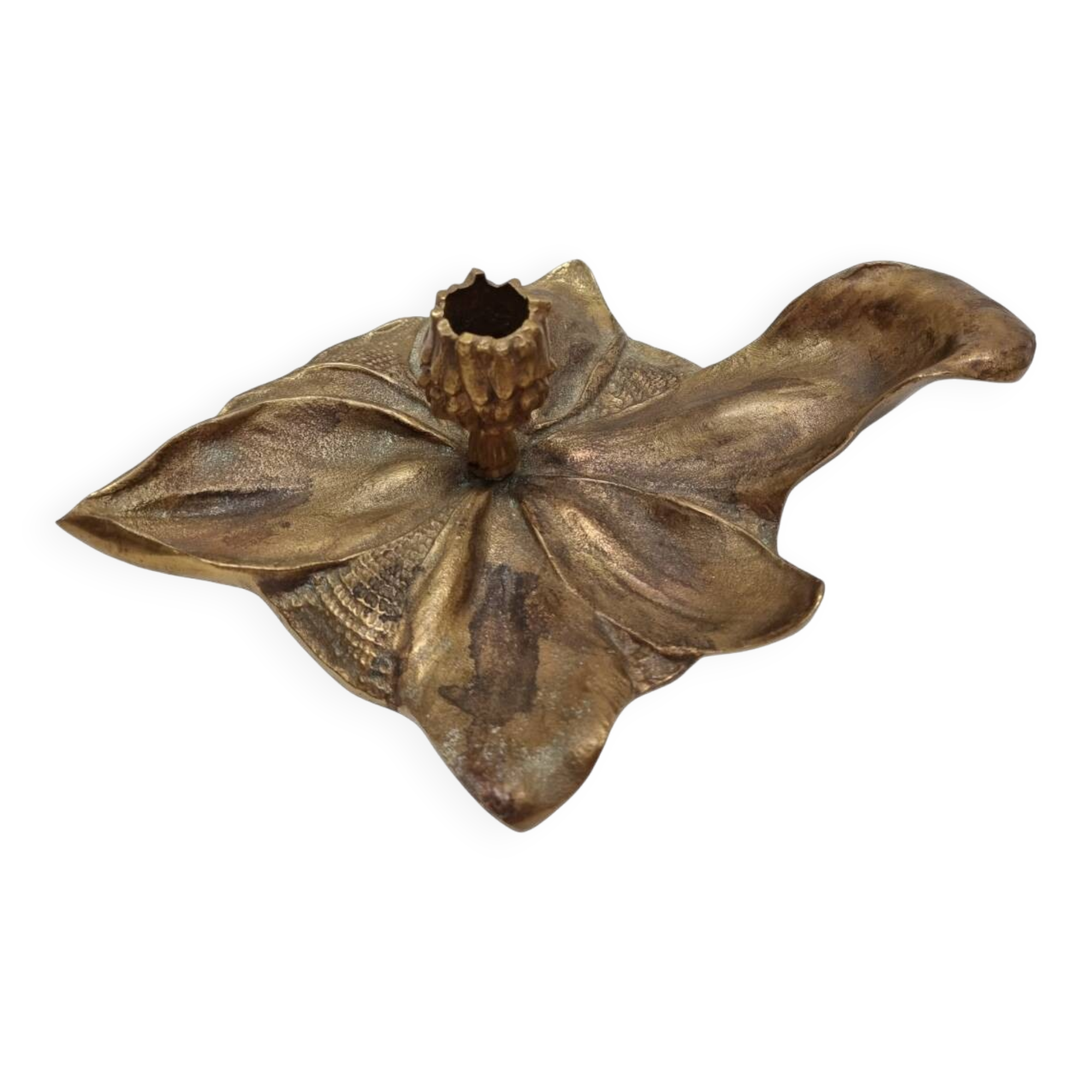 Art Nouveau Style Candlestick Leaf Shape, mid-century