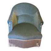 Blue velvet toad armchair