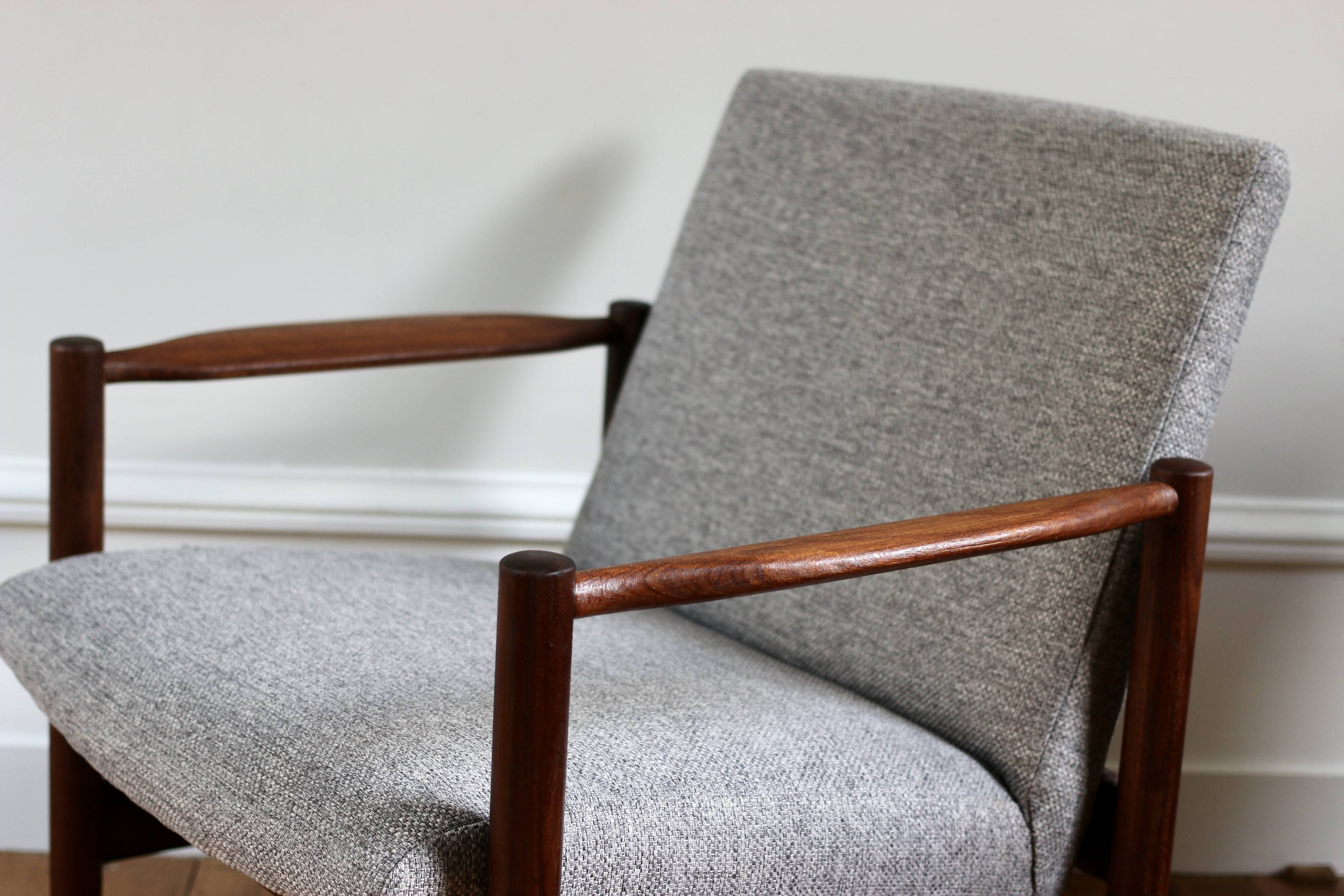 Pair of vintage Scandinavian teak armchairs from the 1960s