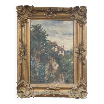 Eugénie Moujon-Gauvin (1850–1910) – Landscape with Stream - 19th century