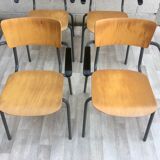 Set of 4 vintage chairs with armrests