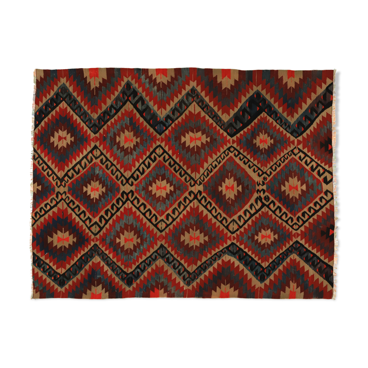 Anatolian handmade kilim rug 228 cm x 171 cm