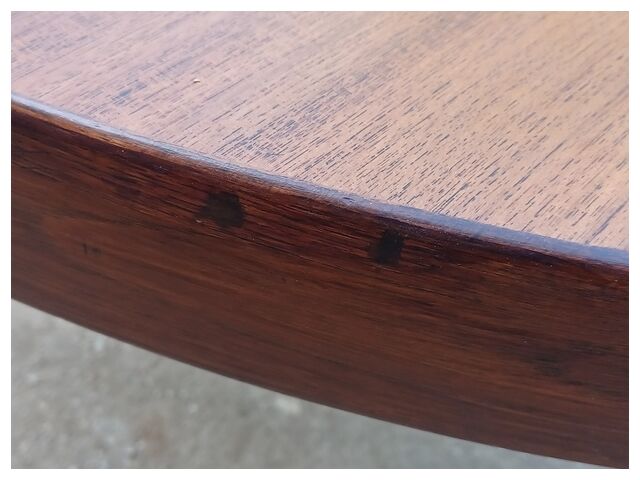 Harry Ostergaard for Randers Mobelfabrik round Danish extendable teak table 1960