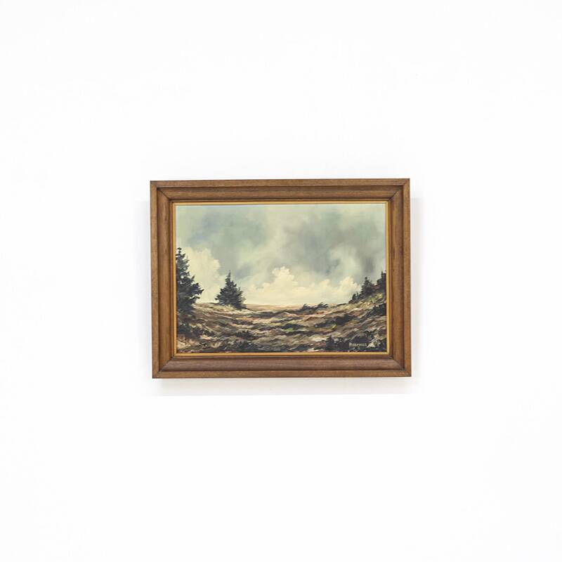 1930s Painting Oil on Canvas - Liege School, Ardennes landscape