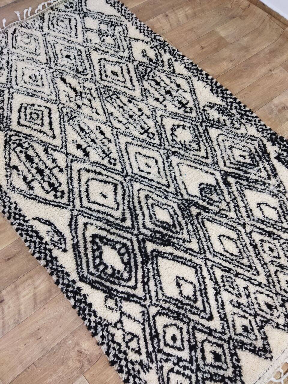 handmade abstract Berber rug 246 X 146 CM