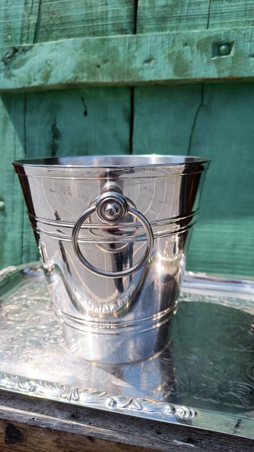 Hallmarked silver metal champagne bucket