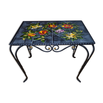 Wrought iron coffee table, The Vallauris Wheel