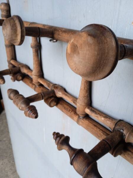 Bamboo style wooden wall coat hook ep 1940