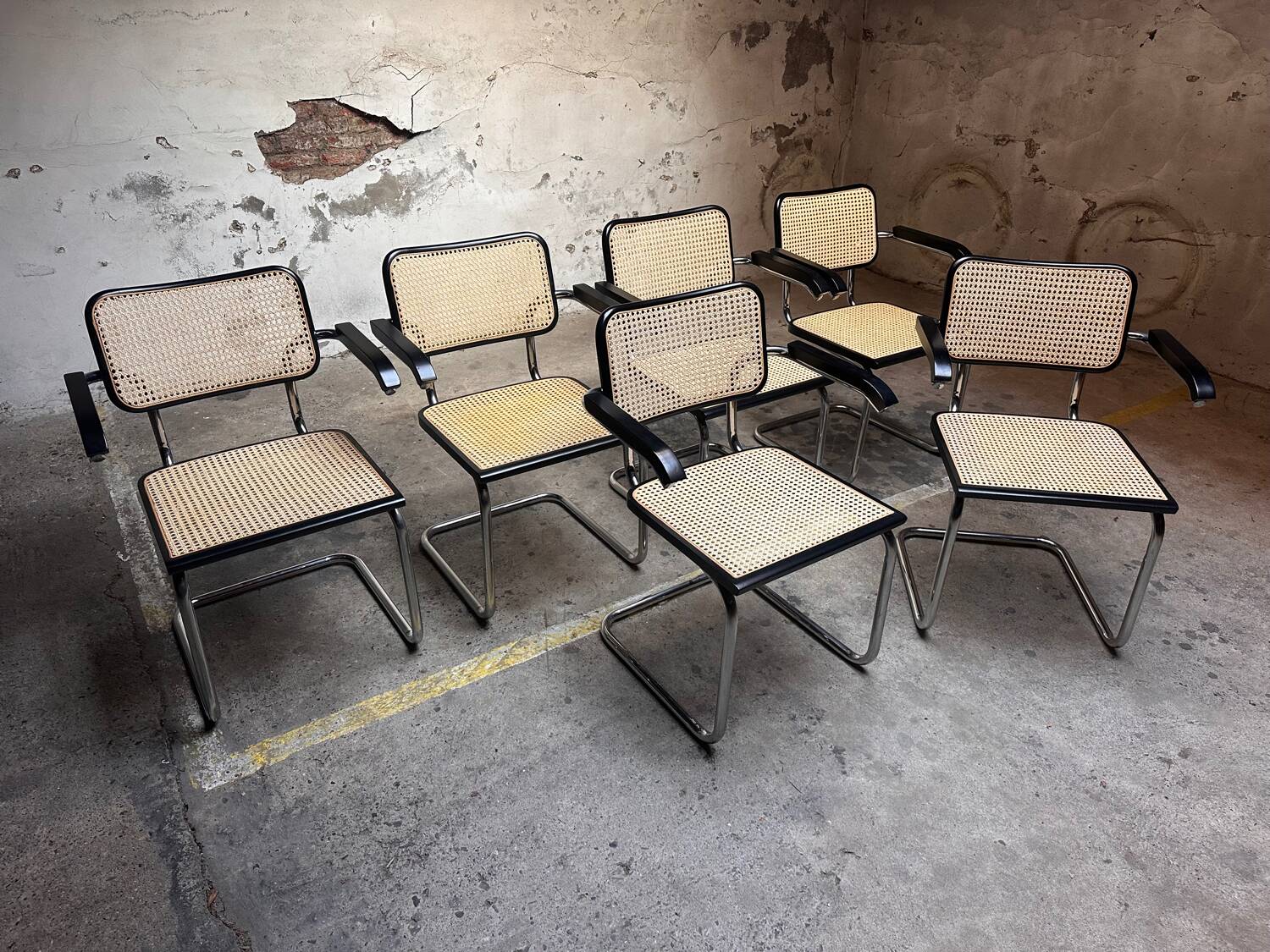 Set de 6 chaises Cesca B64 par Marcel Breuer