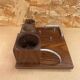 Old Smoking Kit Storage In Wood & Aluminum Vintage #B089