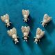 6 Bee-shaped knife holders, silver-colored metal